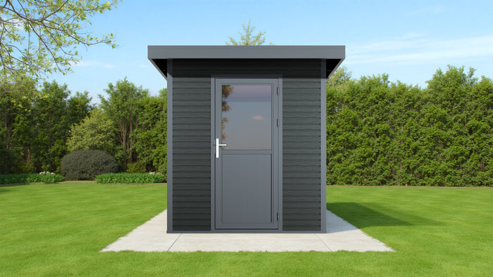 WPC Gartenhaus Linia 2020 inkl. Dachrinnen-Set, 2-farbig Grau/Anthrazit