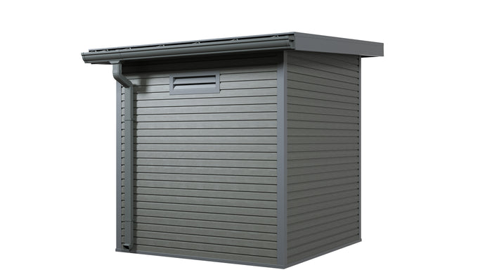 WPC Gartenhaus Linia 2020 inkl. Dachrinnen-Set, 2-farbig Grau/Anthrazit