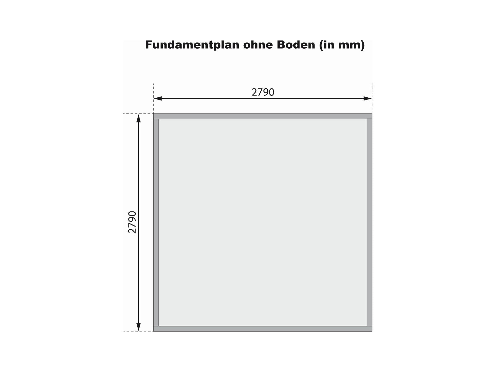 Karibu Gartenhaus Trittau 3 natur mit Anbaudach 3,3 m inkl. Rückwand