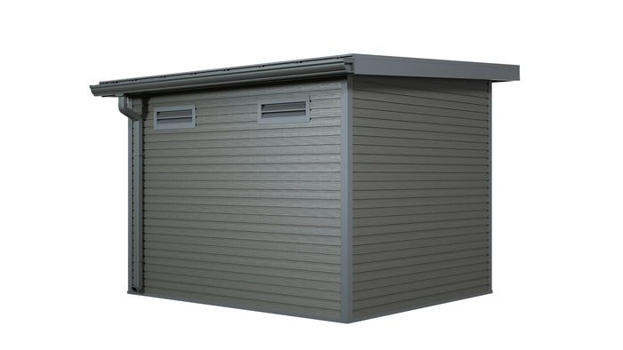 WPC Gartenhaus Linia 2824 inkl. Dachrinnen-Set, 2-farbig in Grau/Anthrazit