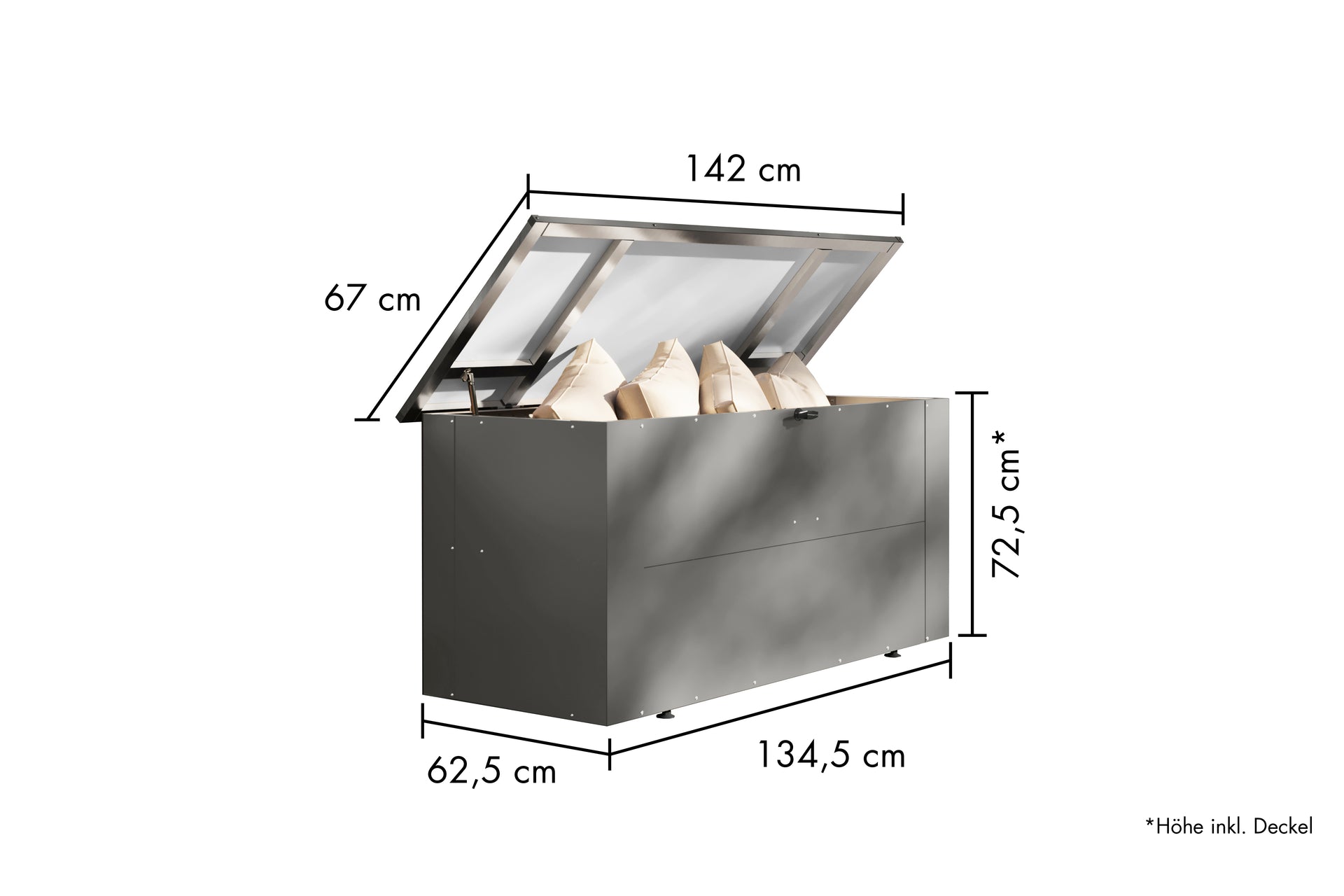Karibu Metallbox Himalia 1, graualuminium