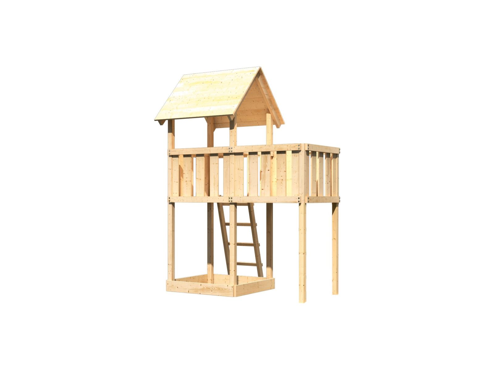 Karibu Spielturm Lotti natur mit Anbauplattform