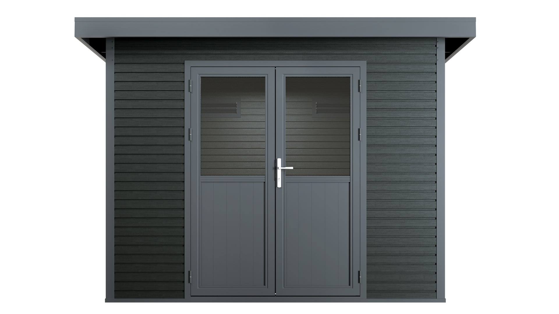 WPC Gartenhaus Linia 2824 inkl. Dachrinnen-Set, 2-farbig in Grau/Anthrazit