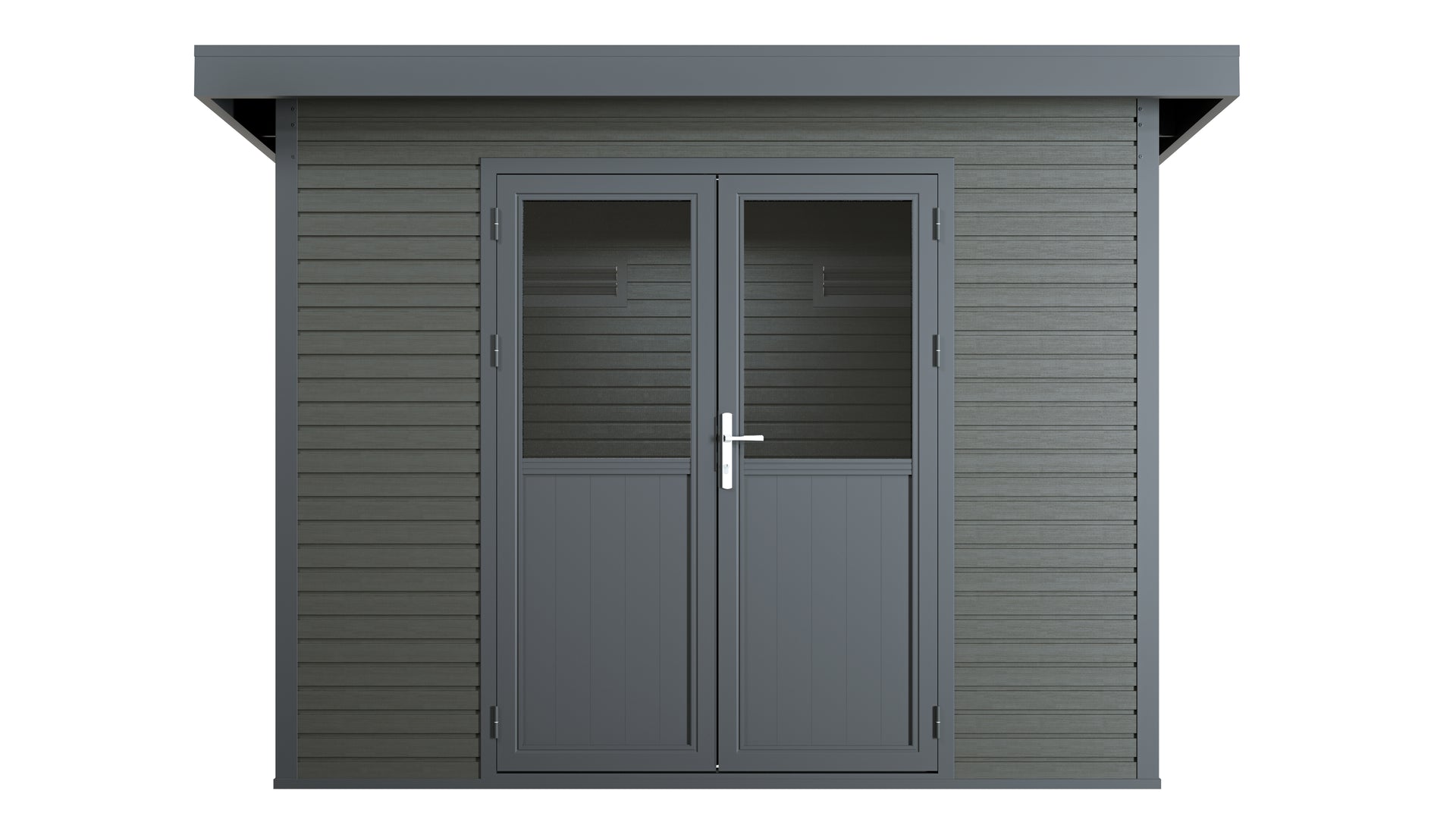 WPC Gartenhaus Linia 2824 inkl. Dachrinnen-Set, 2-farbig in Grau/Anthrazit