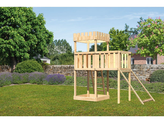 Karibu Ritterburg Löwenherz + Anbauplattform + Netzrampe