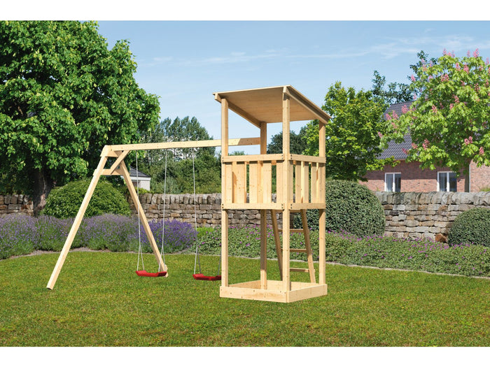 Karibu Spielturm Anna + Doppelschaukel