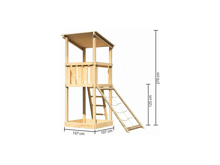 Karibu Spielturm Anna + Netzrampe