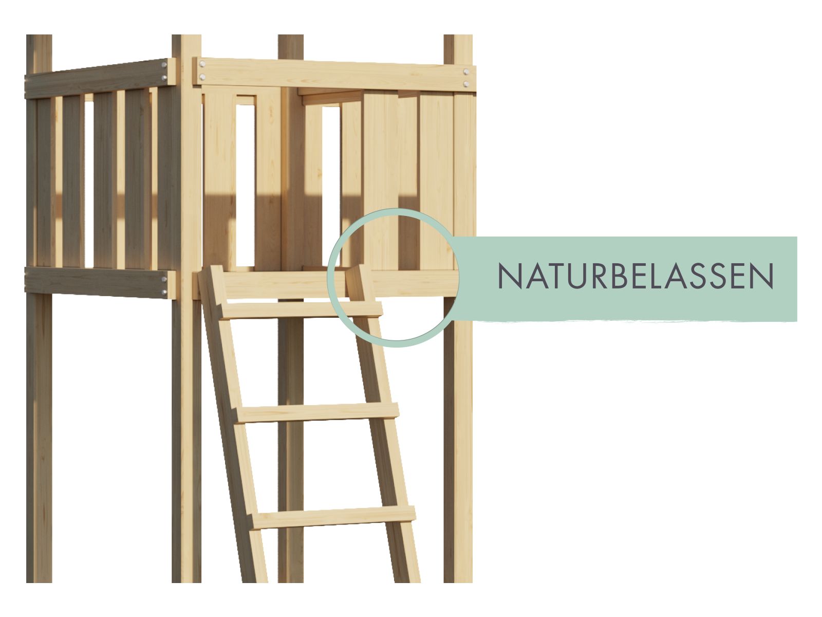 Karibu Spielturm Anna + Anbauplattform + Kletterwand