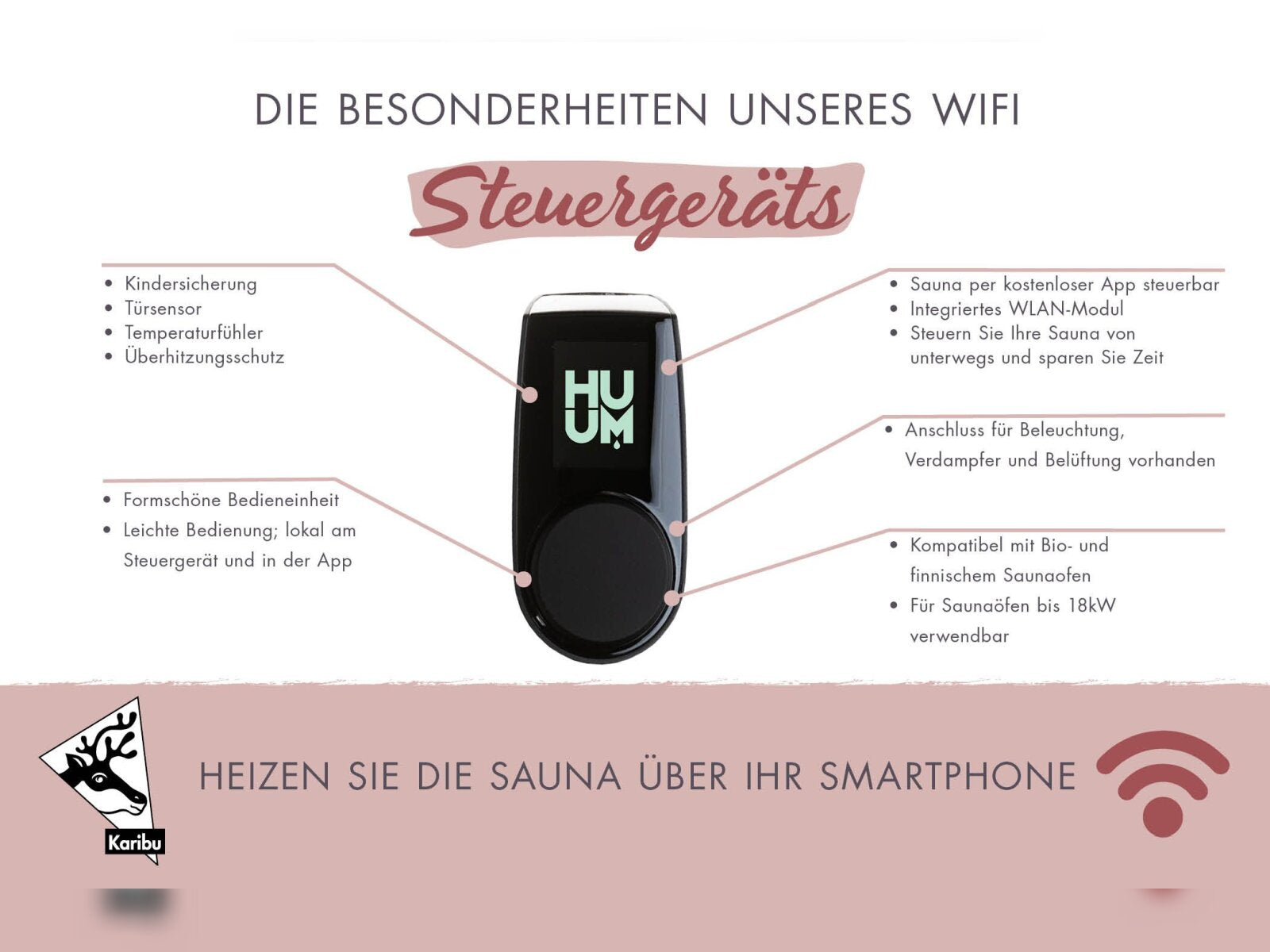 Karibu Saunahaus Laguna natur,73 mm -inkl. 9 kW Ofen ext. Steuerung Wifi HUUM