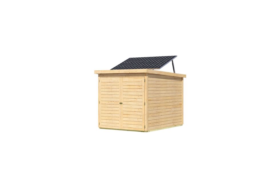 Karibu Fahrradgarage 3, natur, mit Solarpaket