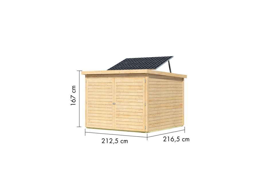 Karibu Fahrradgarage 4, natur, mit Solarpaket