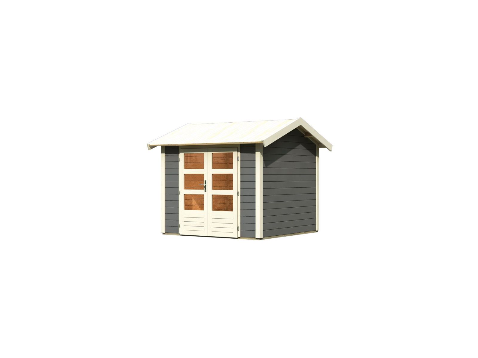 Karibu Gartenhaus Theres 3 terragrau 28 mm