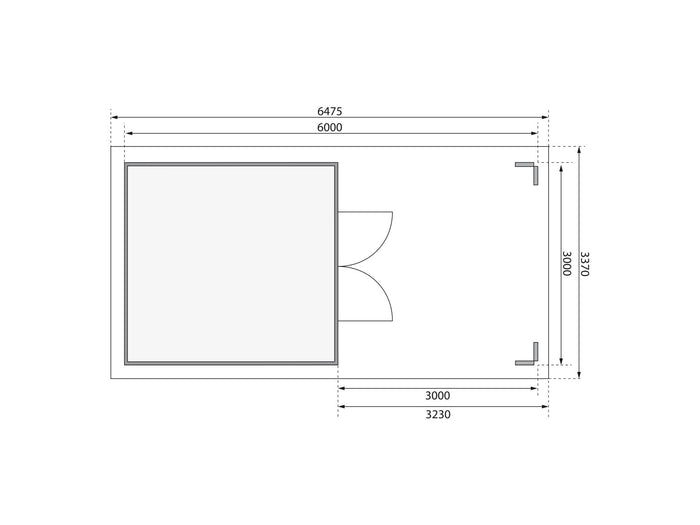 Karibu Gartenhaus Theres 7 terragrau- 1 Dachbausbauelement