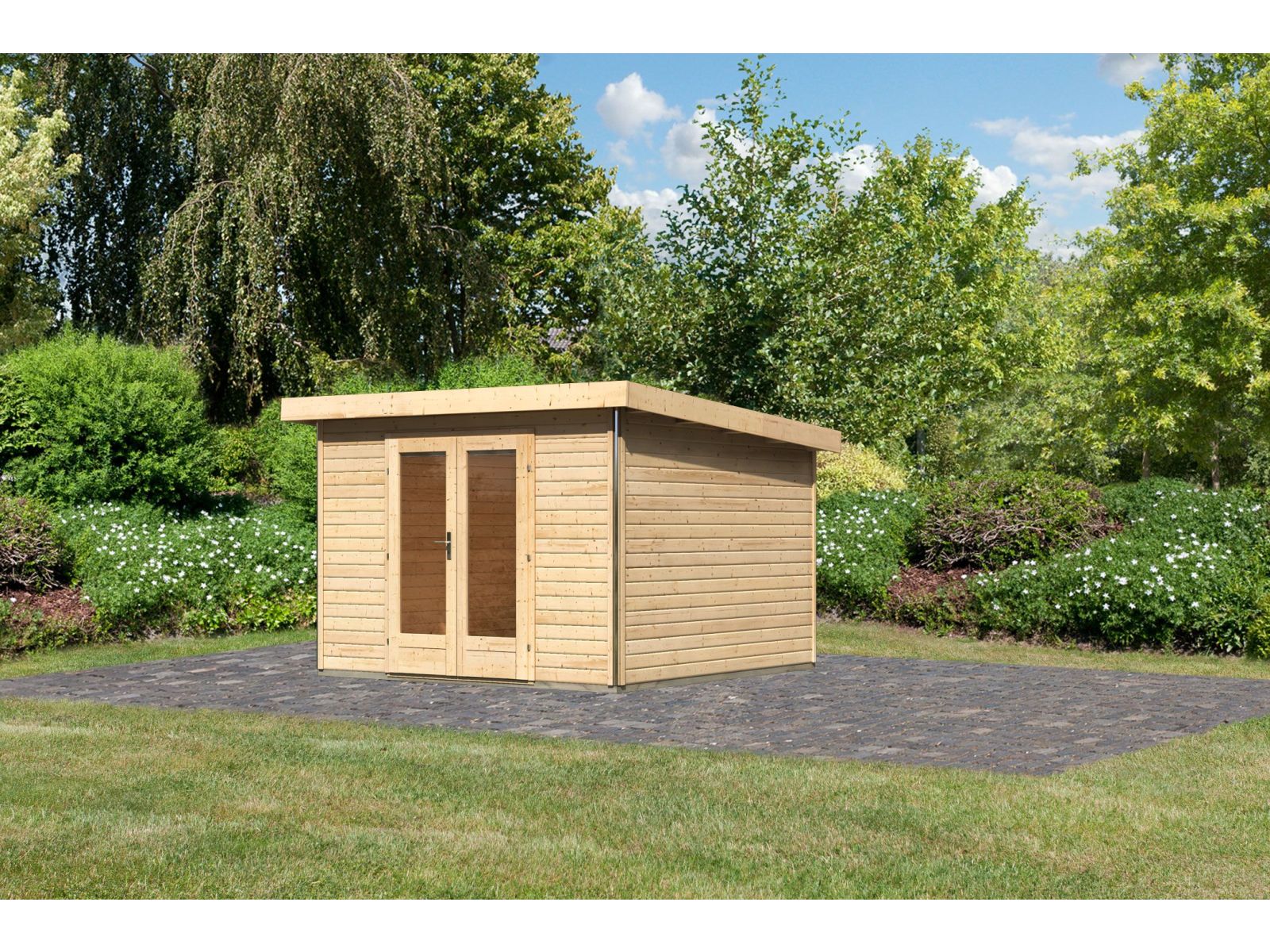 Karibu Gartenhaus Radeburg 1 natur 40 mm