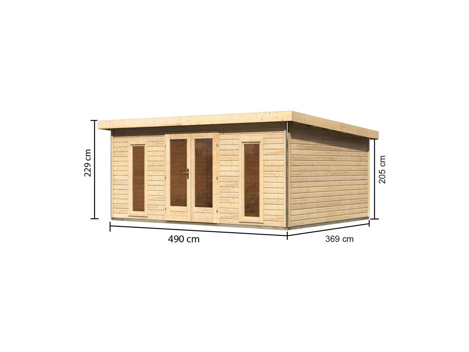 Karibu Gartenhaus Radeburg 4 natur 38 mm