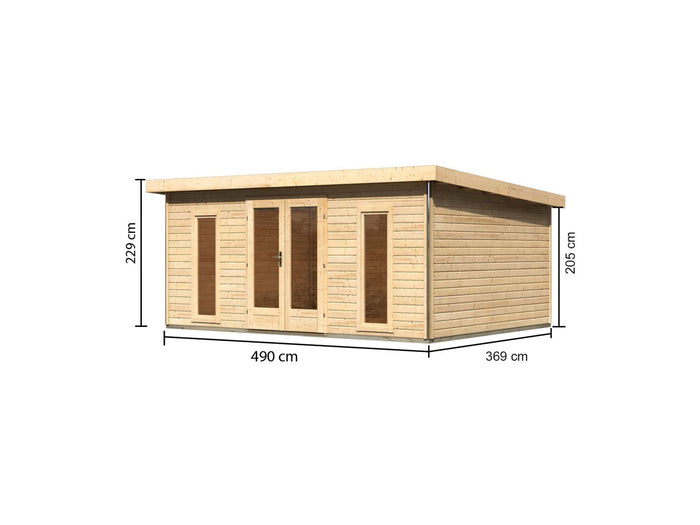 Karibu Gartenhaus Radeburg 4 natur 38 mm