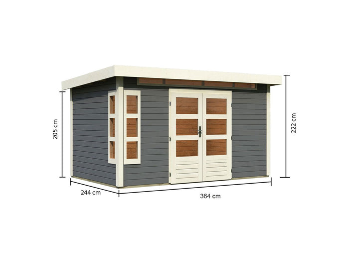 Karibu Gartenhaus Kastorf 7 - 28 mm terragrau