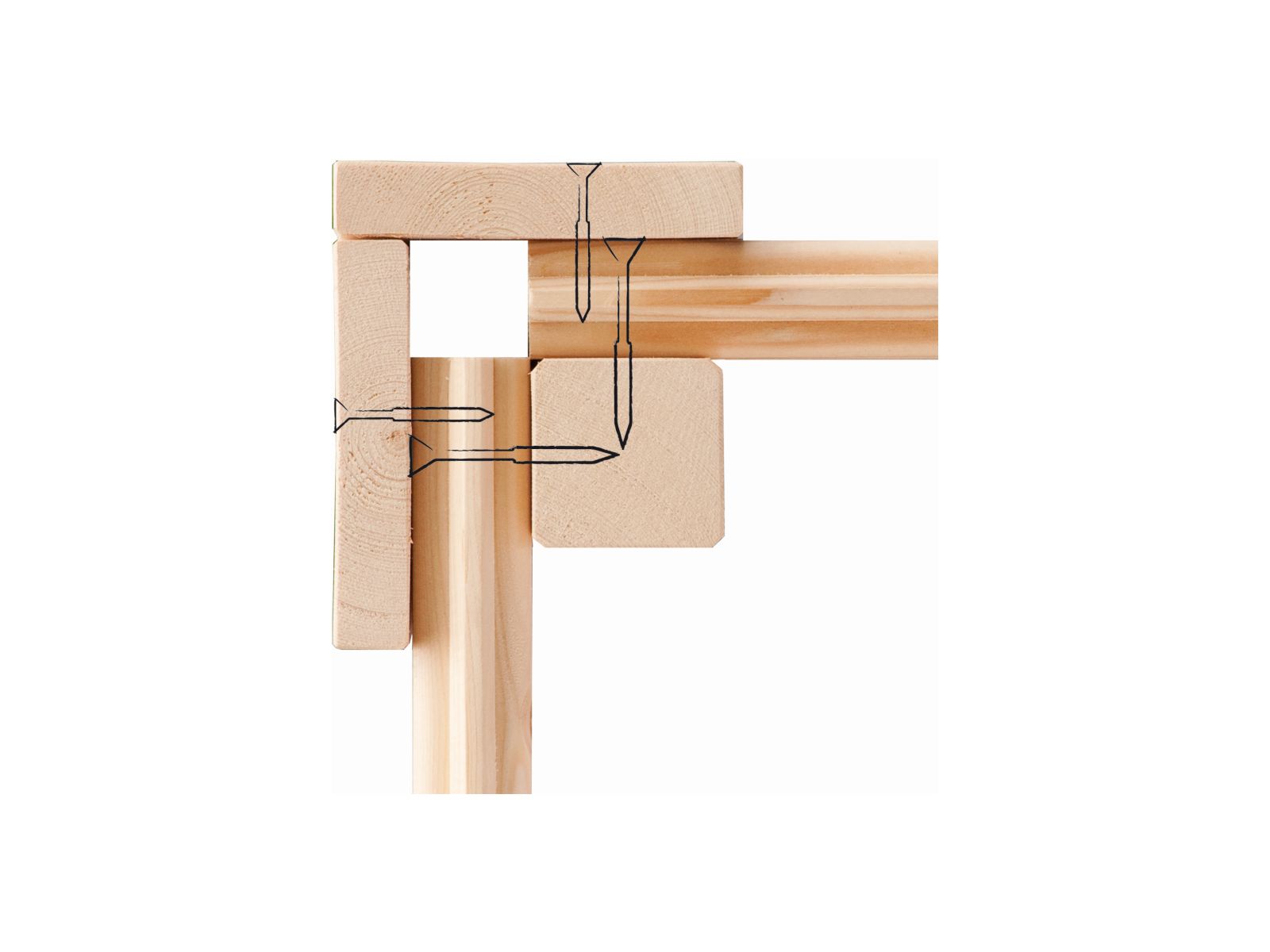 Karibu Gartenhaus Kastorf 6 - 28 mm natur mit Anbaudach 3,2 m