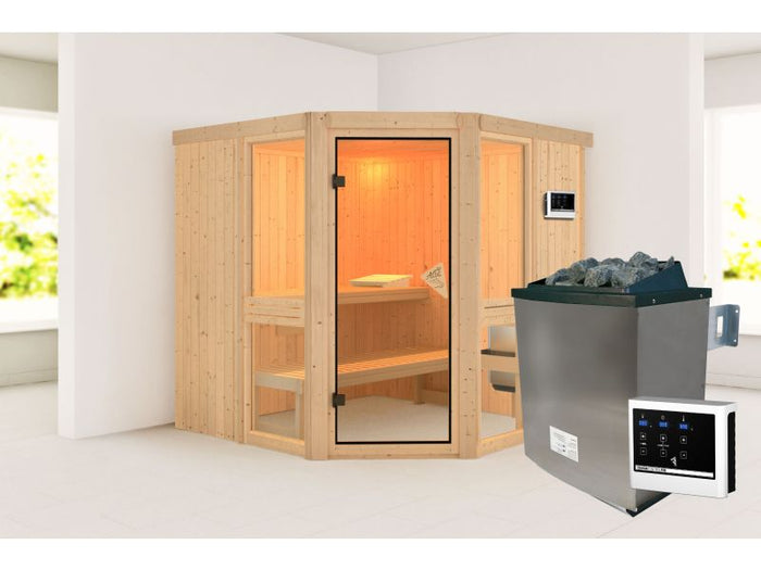 Amelia 2 - Karibu Sauna, inkl. 9 kW Ofen ext. Steuerung