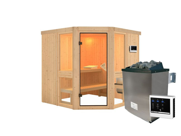 Amelia 2 - Karibu Sauna, inkl. 9 kW Ofen ext. Steuerung