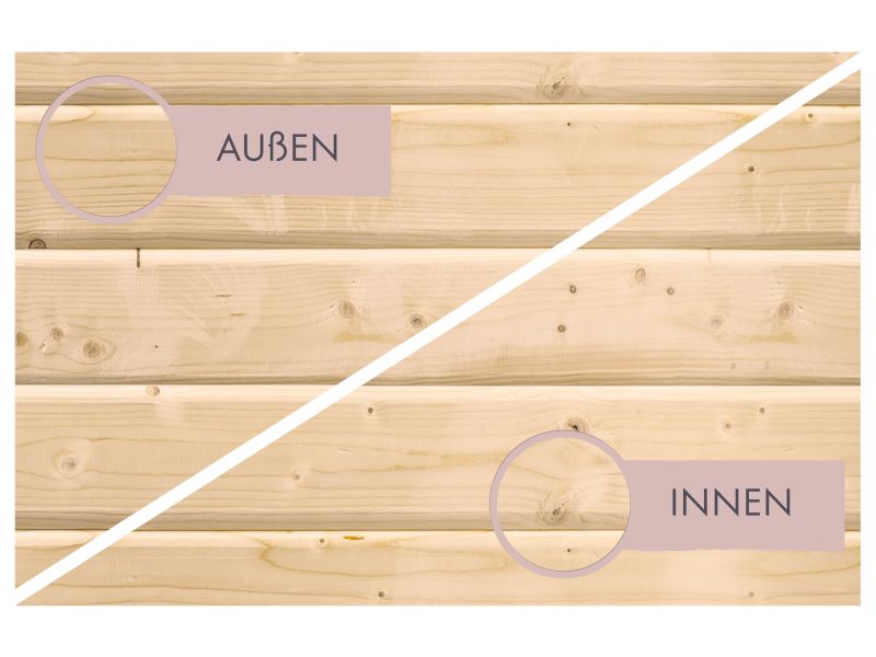 Amelia 2 - Karibu Sauna, inkl. 9 kW Ofen ext. Steuerung - mit Dachkranz -