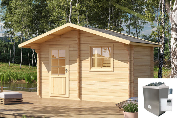 Wolff Finnhaus Saunahaus de luxe Sanna 70 -ohne Terrasse, Set-1