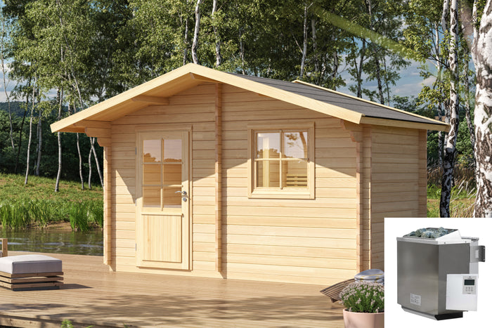 Wolff Finnhaus Saunahaus de luxe Sanna 70 -ohne Terrasse, Set-2