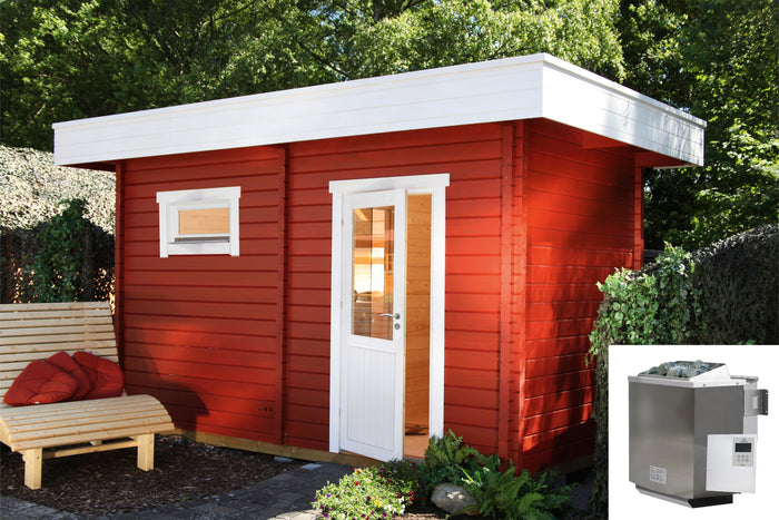 Wolff Saunahaus Mikko 70 Halbglastür Set 1