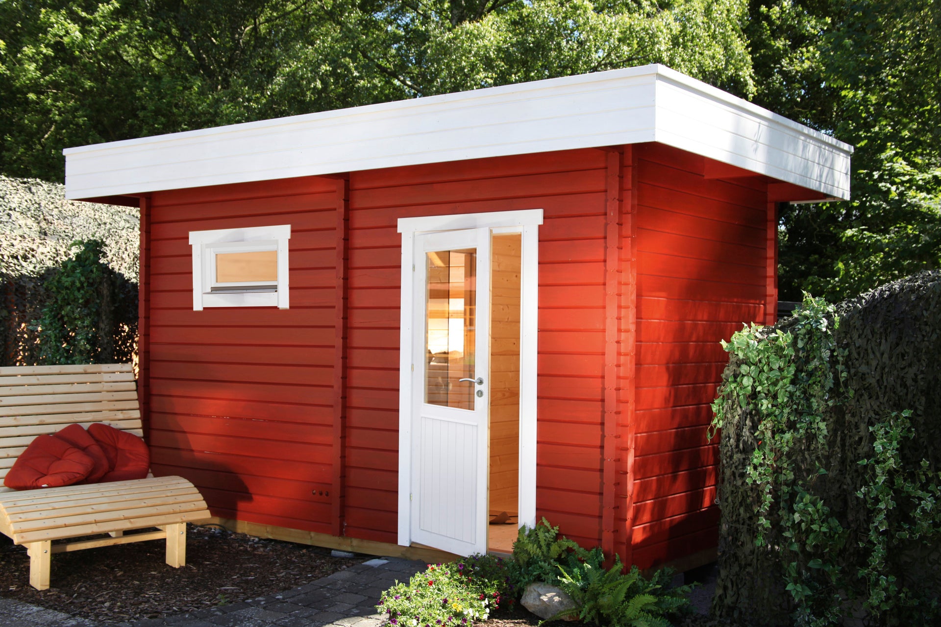 Wolff Saunahaus Mikko 70 Halbglastür Set 1