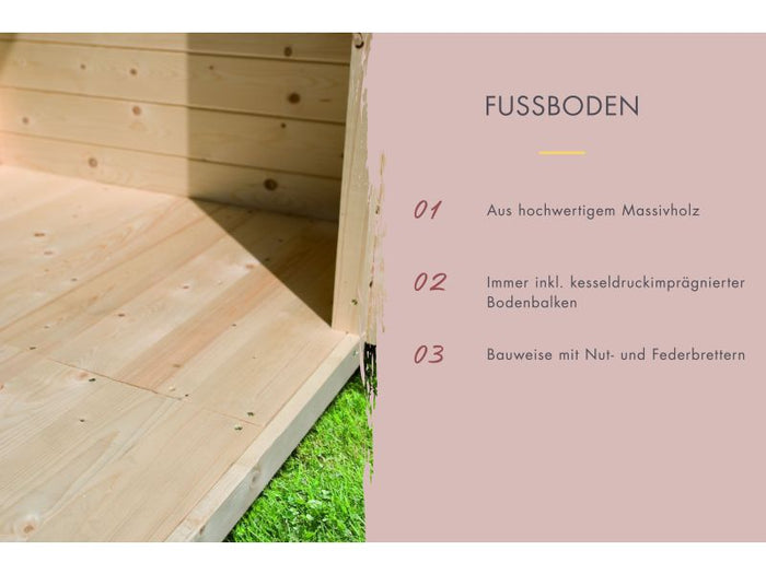 Karibu Fasssauna Quadro 1 Plus,38 mm, inkl. 9 kW Bioofen ext. Steuerung