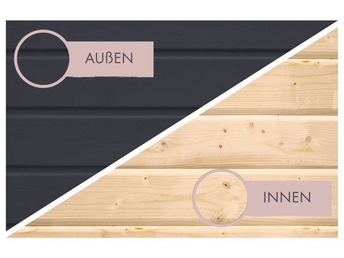 Karibu Hybrid Saunahaus Ares 3, anthrazit/graualuminium -ohne Ofen-