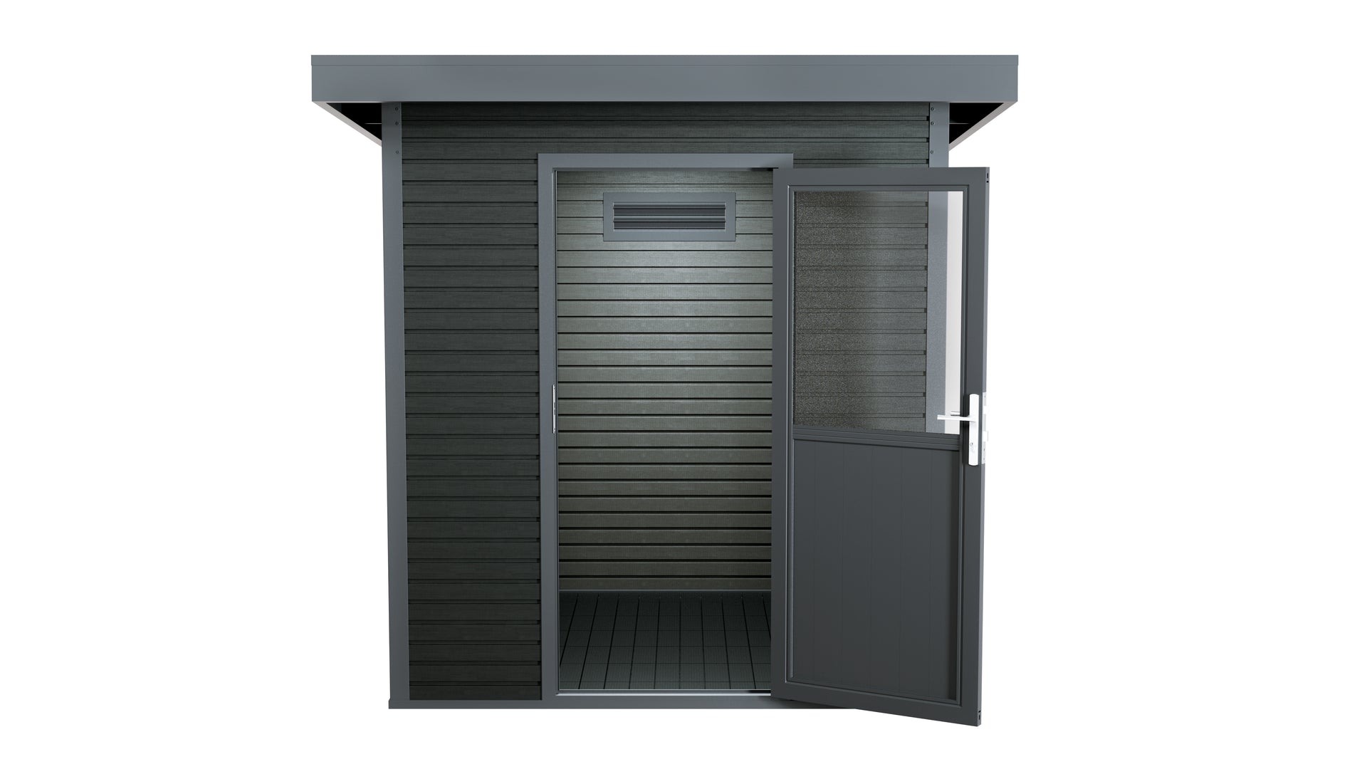 WPC Gartenhaus Linia 2020 inkl. Dachrinnen-Set, 2-farbig Grau/Anthrazit