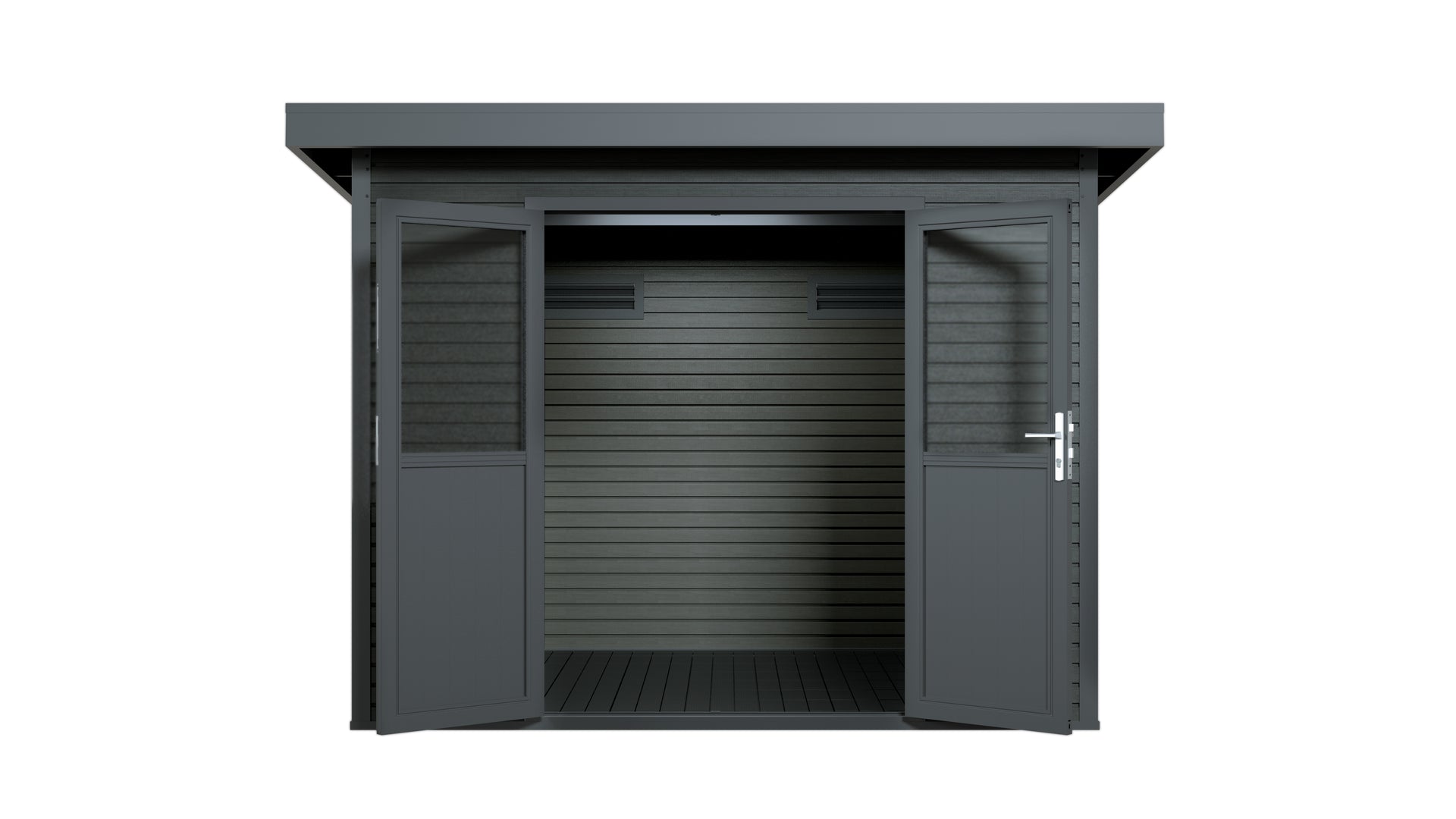 WPC Gartenhaus Linia 2824 inkl. Dachrinnen-Set, 2-farbig in Grau/Anthrazit