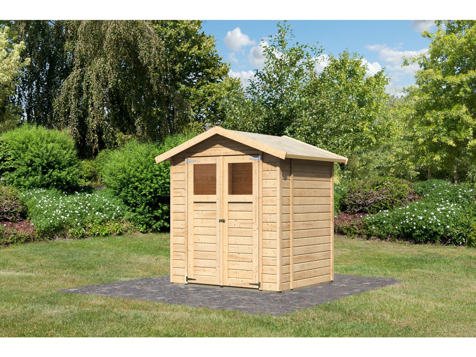 Karibu Gerätehaus Dahme 2 natur 14 mm