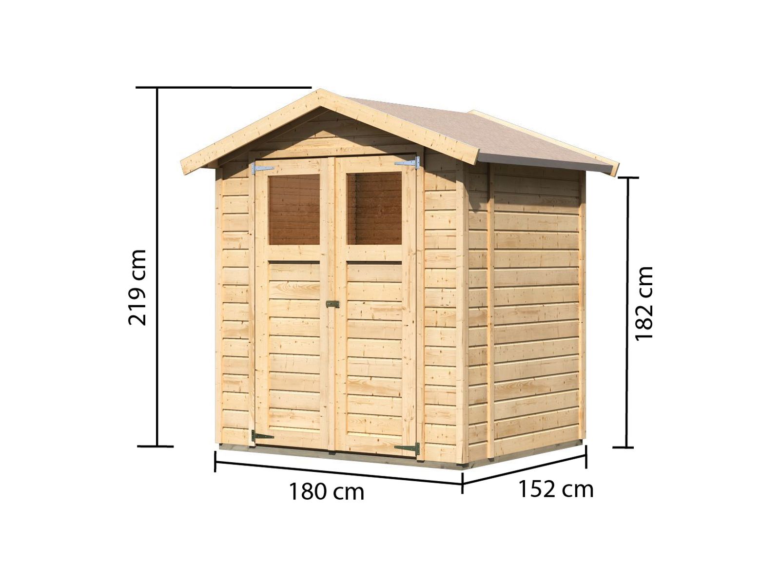 Karibu Gerätehaus Dahme 2 natur 14 mm