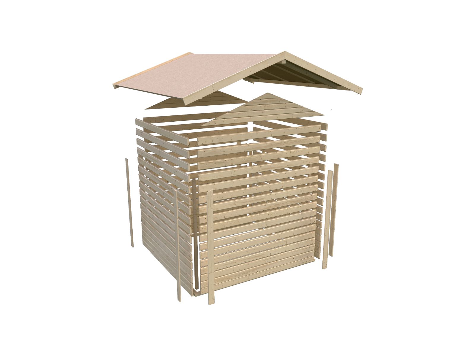 Karibu Gerätehaus Dahme 2 natur 14 mm