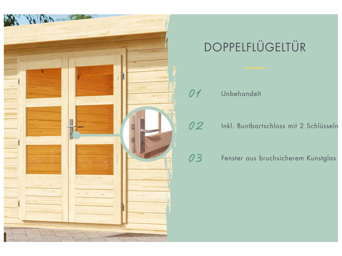 Karibu Gartenhaus Lagor 1 38 mm 2-Raum-Haus