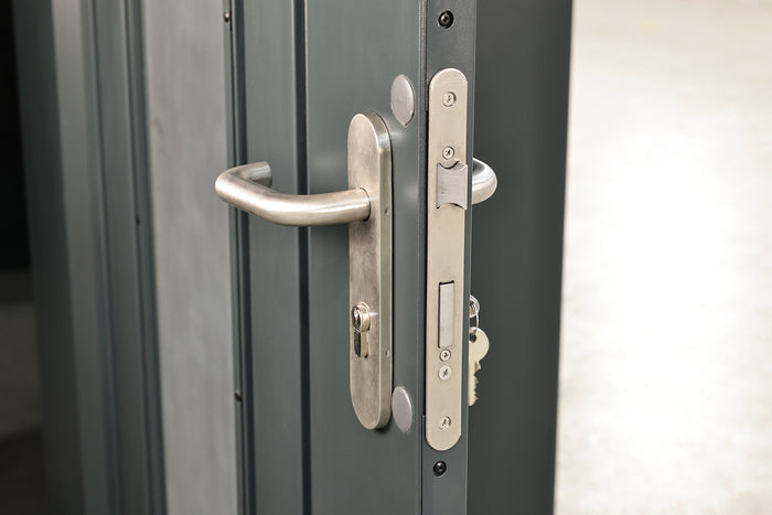 Wolff Finnhaus Metallgartenhaus Thorin 3924, Anthrazit, 1 flg, inkl. Seitendach 1,50 m links