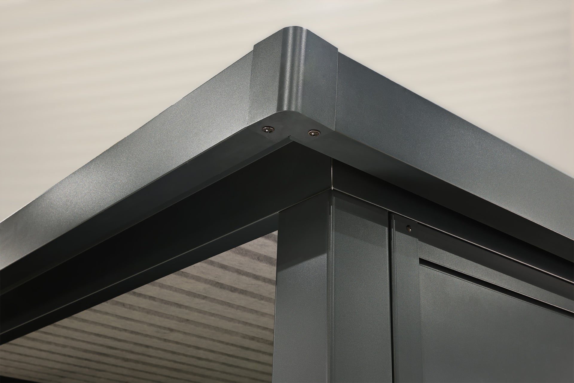 Wolff Finnhaus Metallgartenhaus Thorin 3924, Anthrazit, 1 flg, inkl. Seitendach 1,50 m links