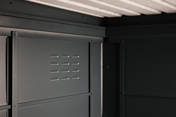 Wolff Finnhaus Metallgartenhaus Thorin 3924, Anthrazit, 1 flg, inkl. Seitendach 1,50 m links