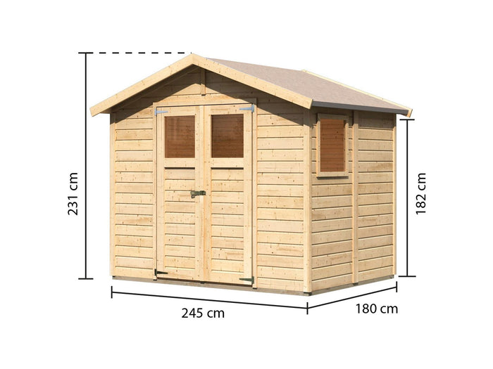 Karibu Gerätehaus Dalin 1 natur 14 mm