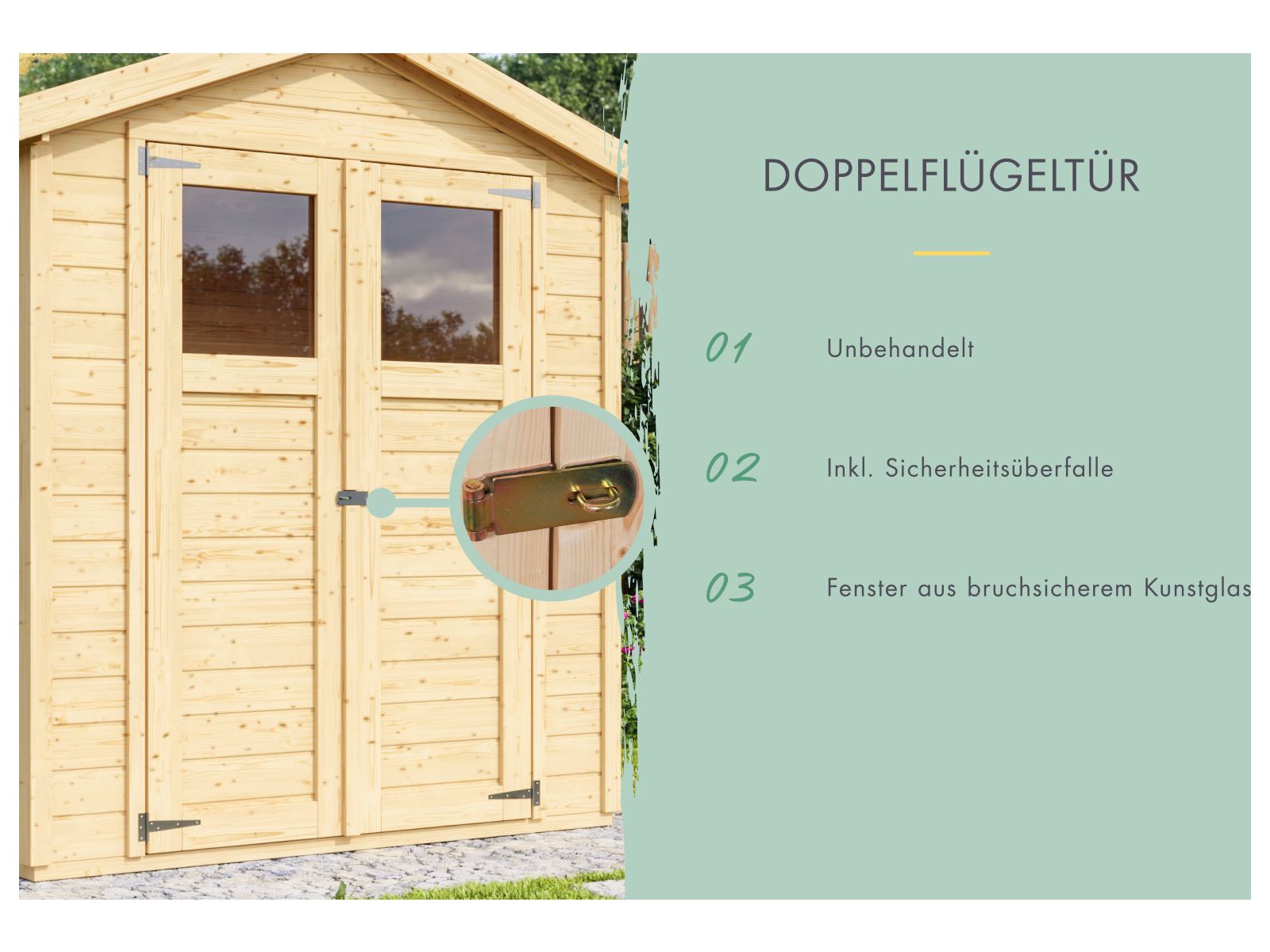 Karibu Gerätehaus Dalin 1 natur 14 mm