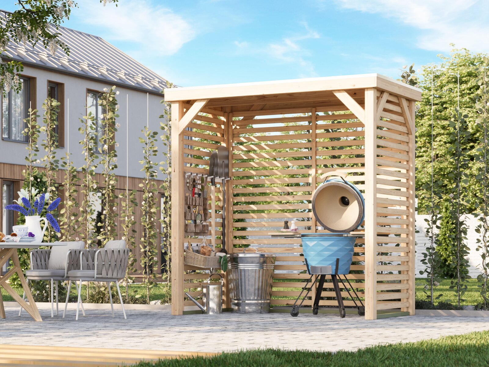 Karibu Pavillon Cubeco halb, natur