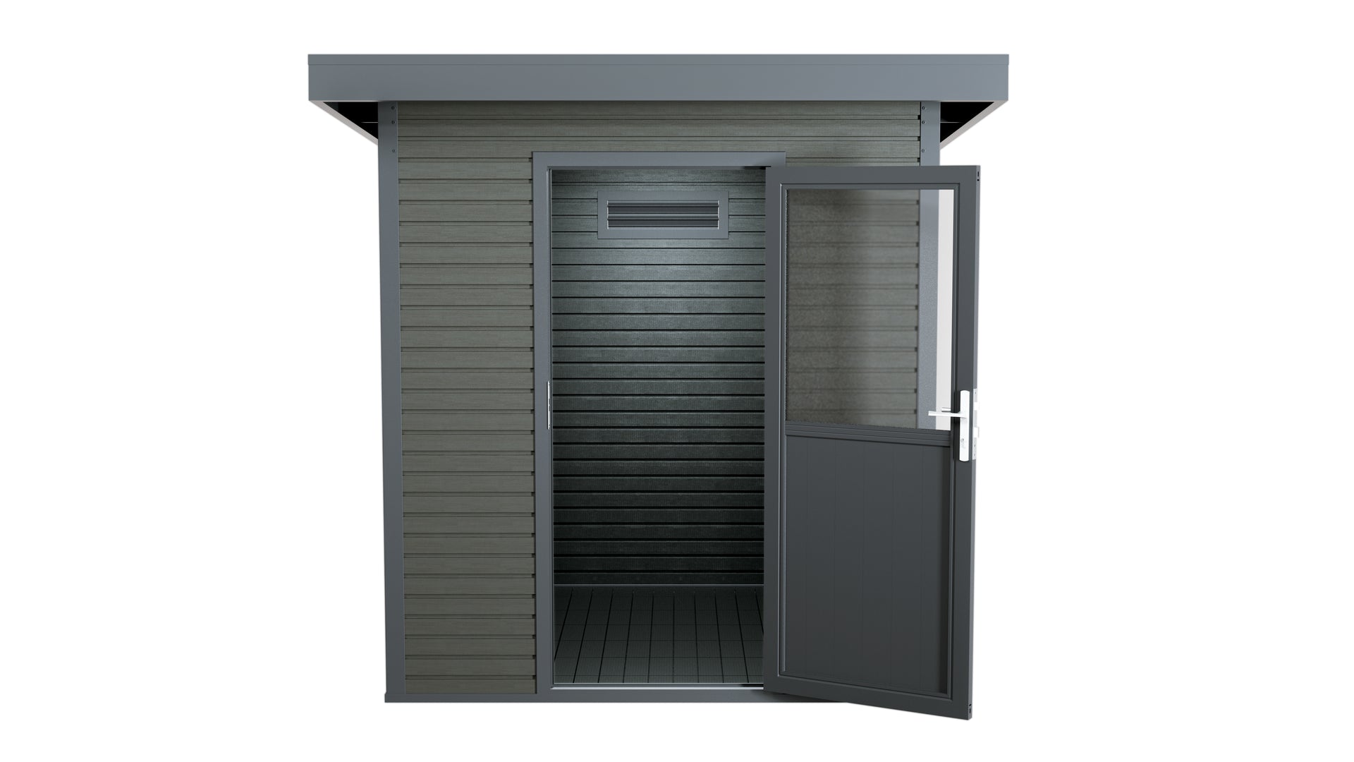 WPC Gartenhaus Linia 2020 inkl. Dachrinnen-Set, 2-farbig Grau/Anthrazit