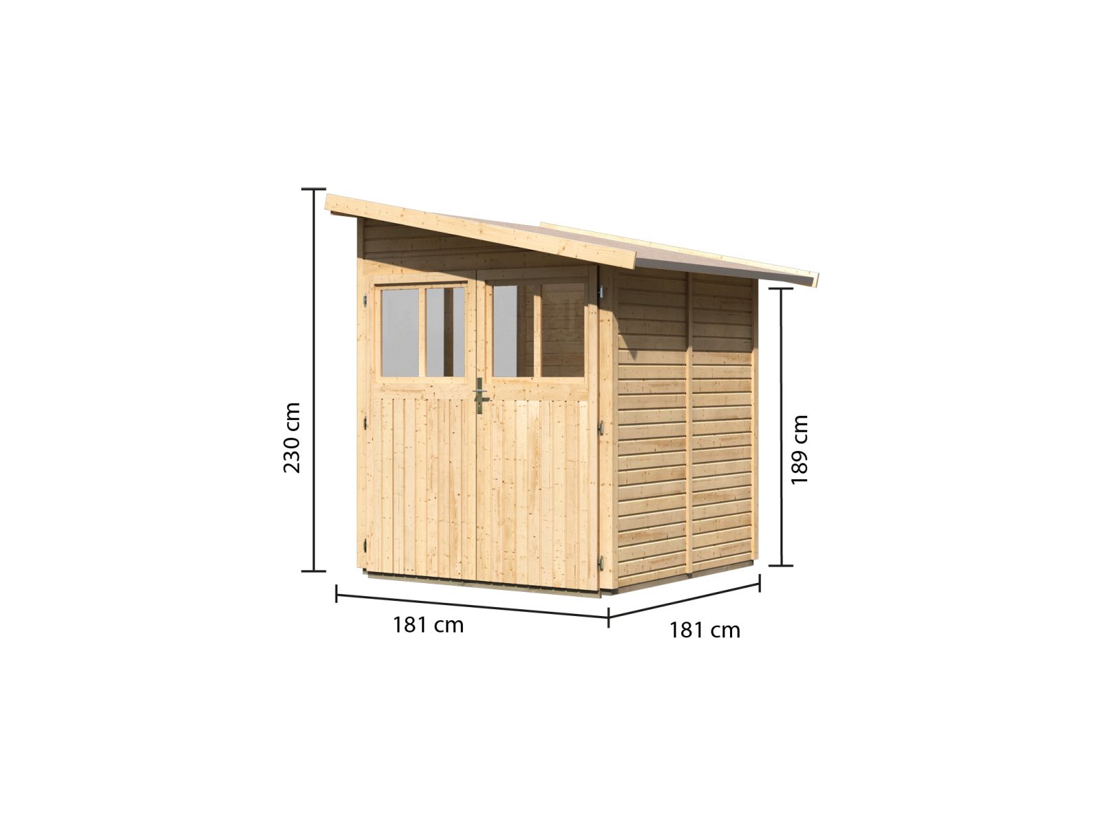 Karibu Gartenhaus Wandlitz 2 natur 19 mm
