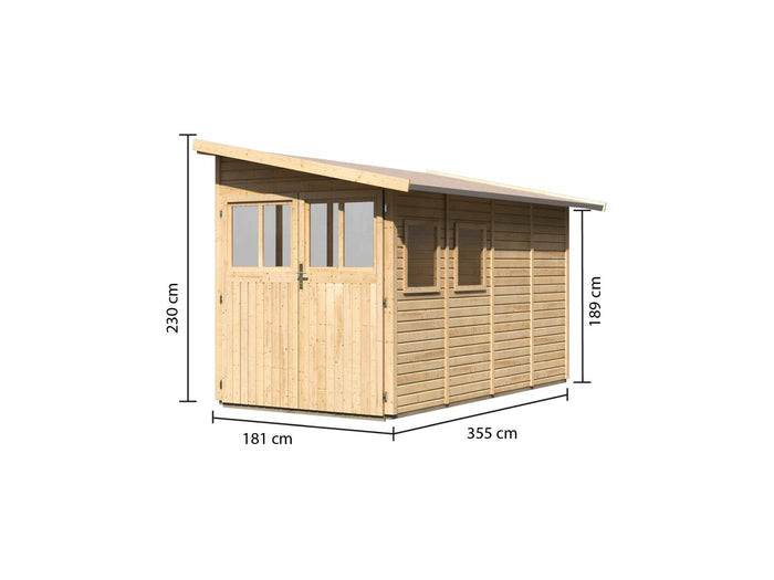 Karibu Gartenhaus Wandlitz 4 natur 19 mm