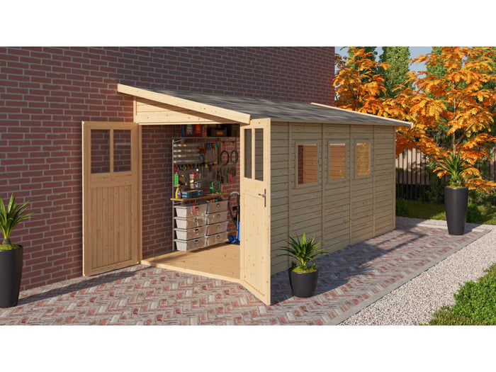 Karibu Gartenhaus Wandlitz 5 natur 19 mm