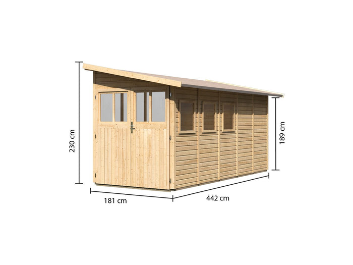 Karibu Gartenhaus Wandlitz 5 natur 19 mm