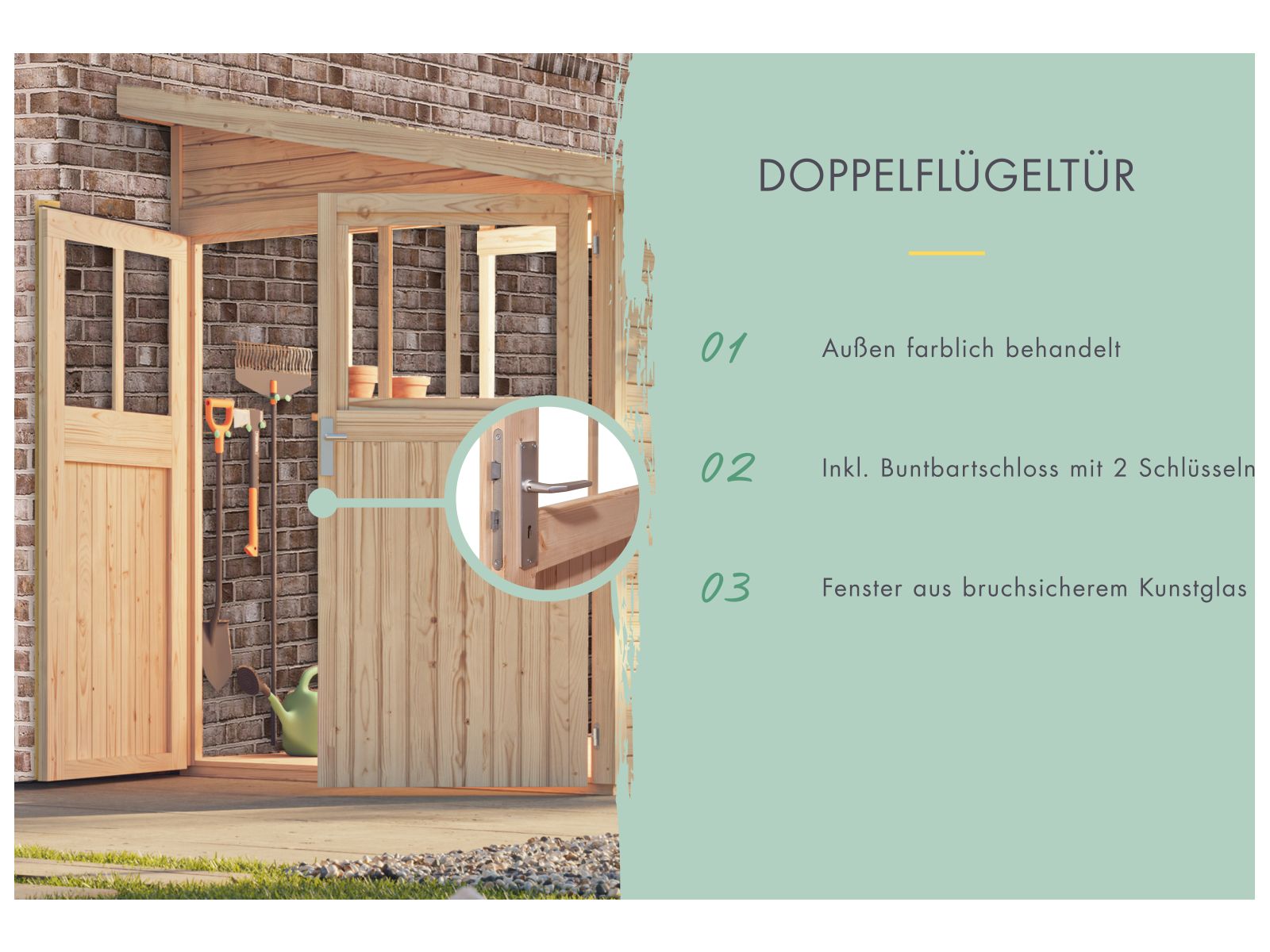 Karibu Gartenhaus Wandlitz 5 natur 19 mm