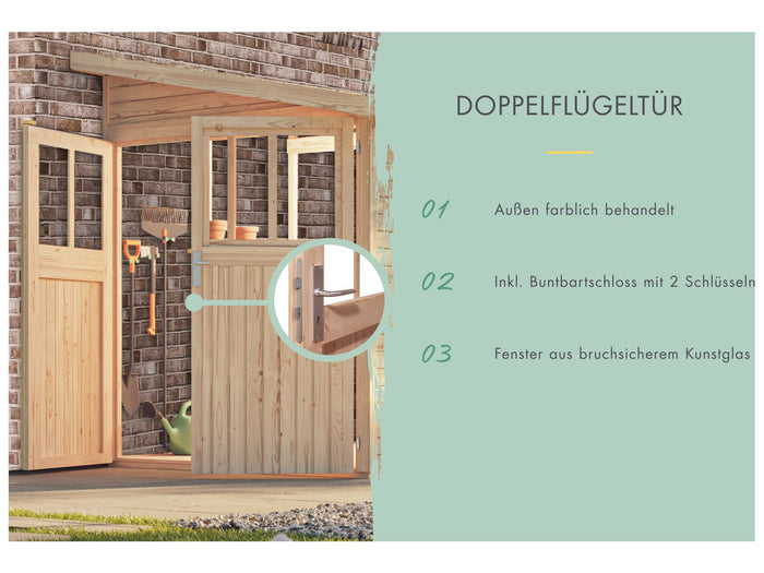 Karibu Gartenhaus Wandlitz 5 natur 19 mm